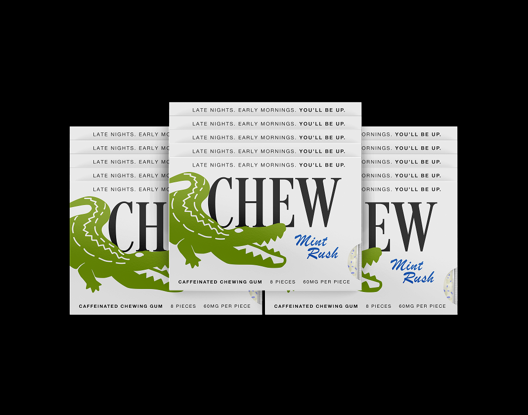 CAFFEINE GUM - Mint Rush (15 Pack)