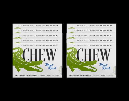 CAFFEINE GUM - Mint Rush (10 Pack)