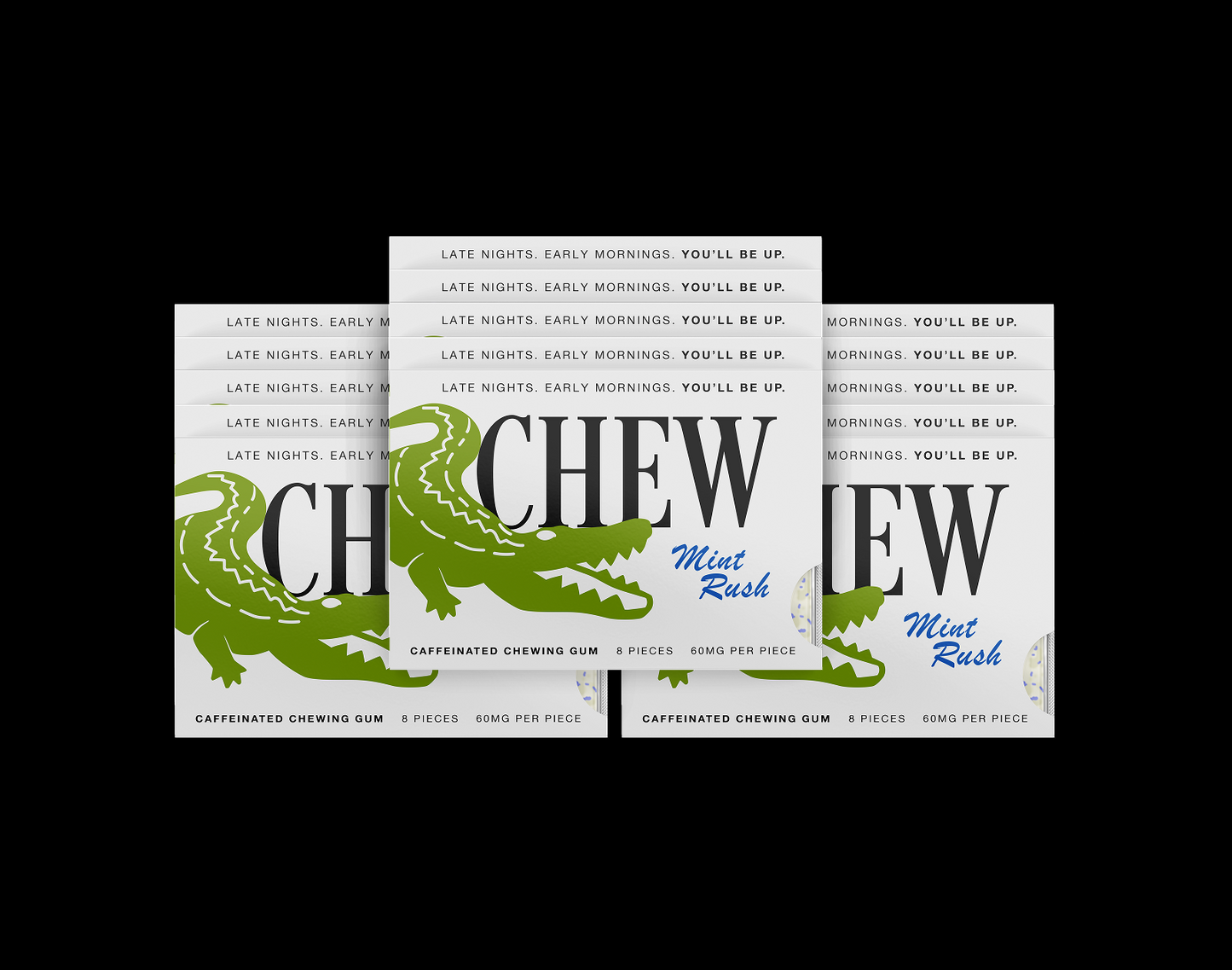 CAFFEINE GUM - Mint Rush (15 Pack)