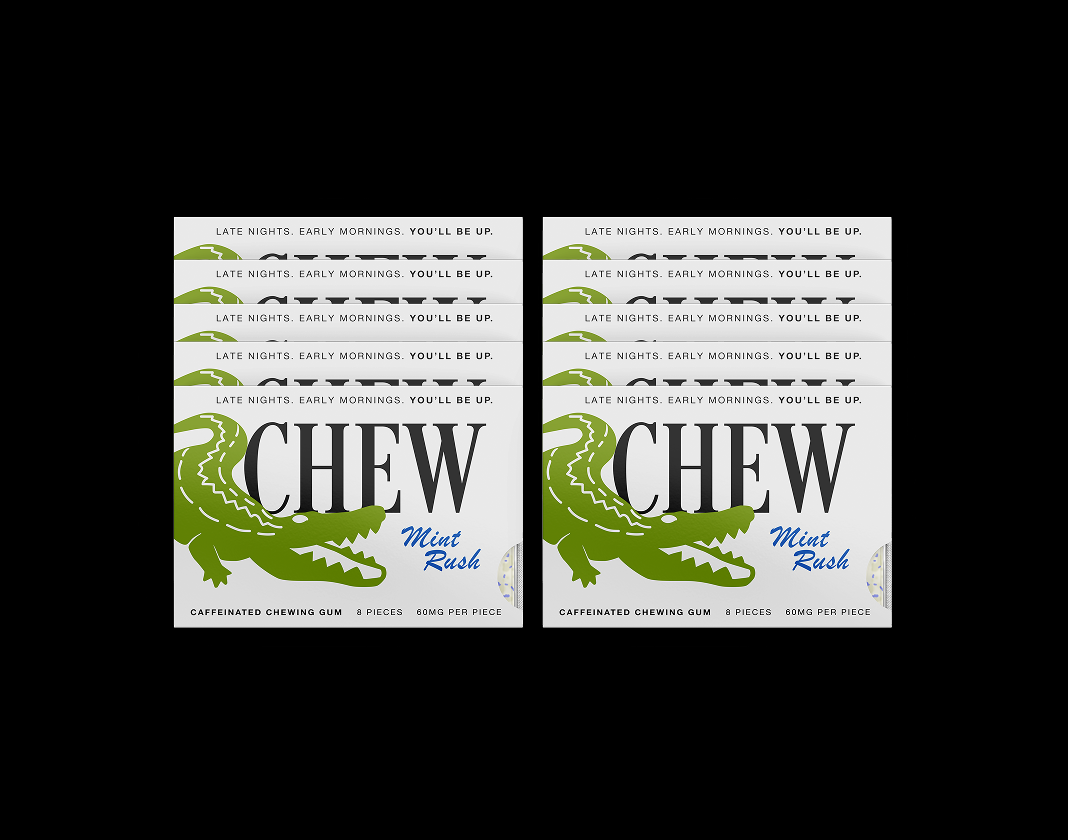 CAFFEINE GUM - Mint Rush (10 Pack)