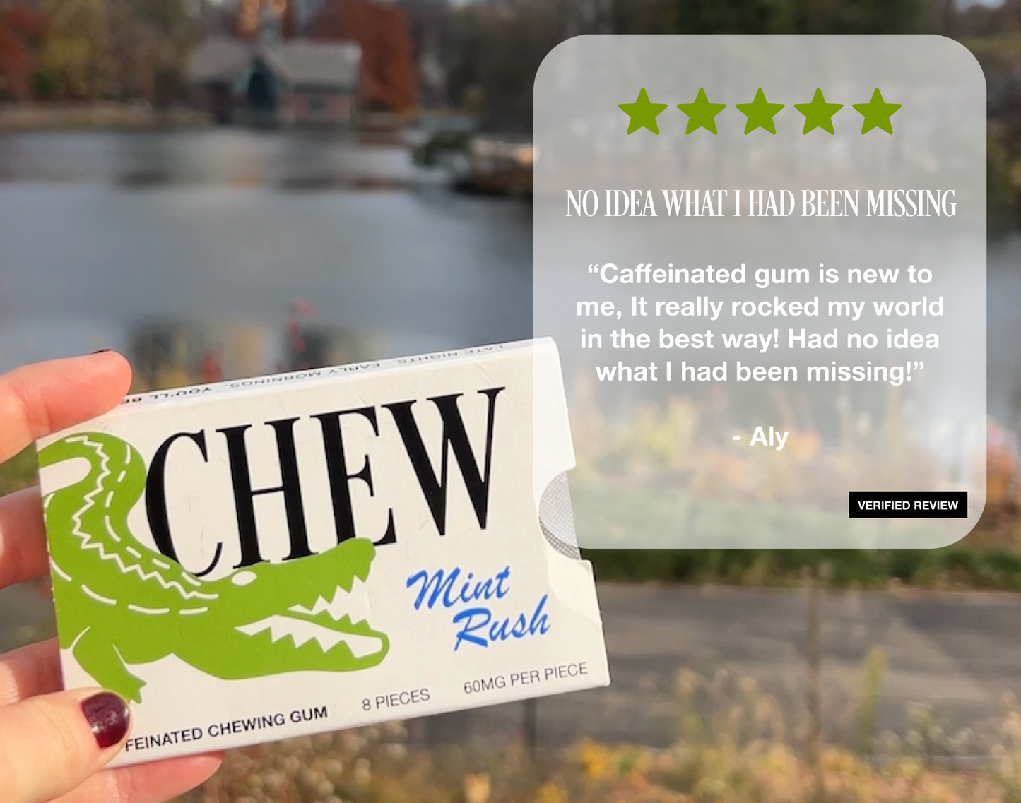 CAFFEINE GUM - Mint Rush (15 Pack)